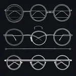 round wire-framed glasses image